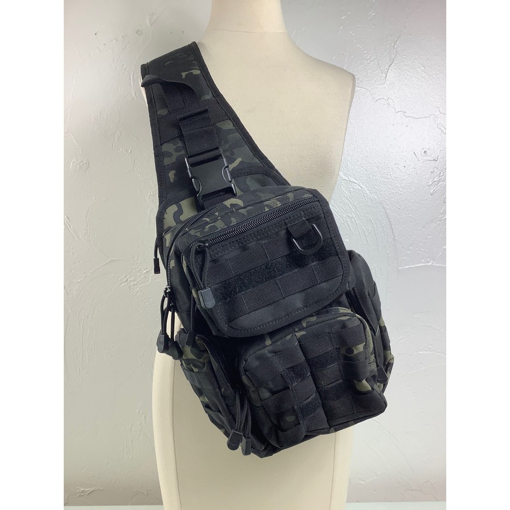 Tactical Camo Gun Sling Backpack with holster Concealed Carry Range Bag  EUC